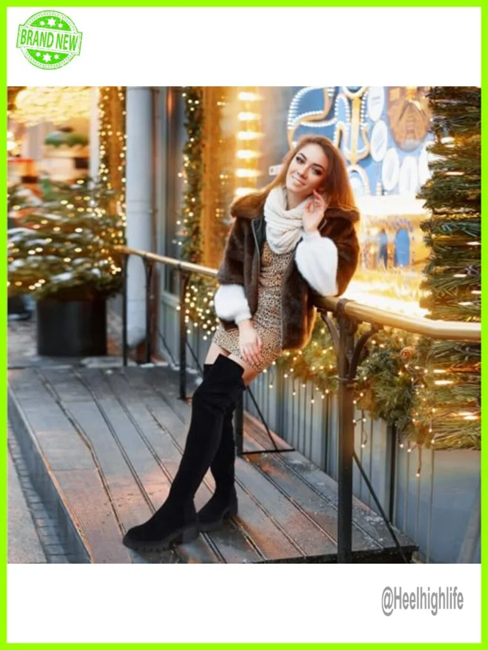 Suede Over the Knee Boots Chunky Heel Platform Stretch Zip